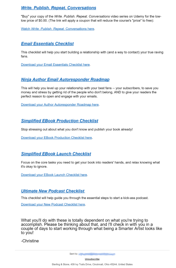 smarter artist welcome email 2 - OptinMonster welcome email examples - smarter artist