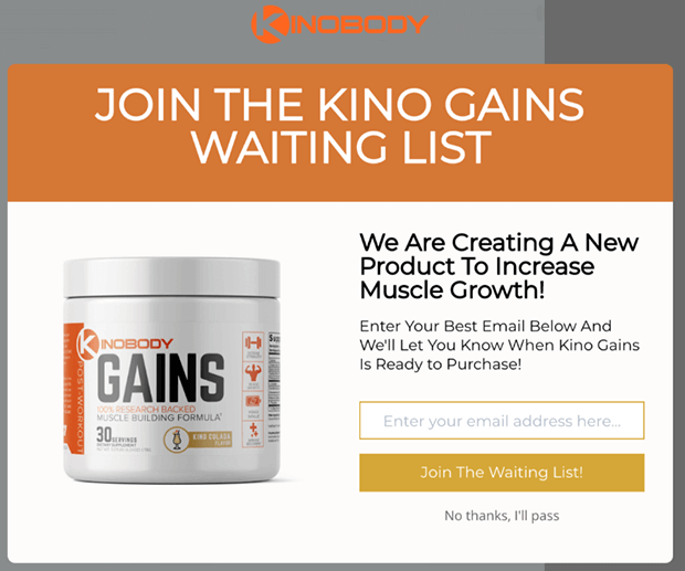 kinobody-waitlist - OptinMonster