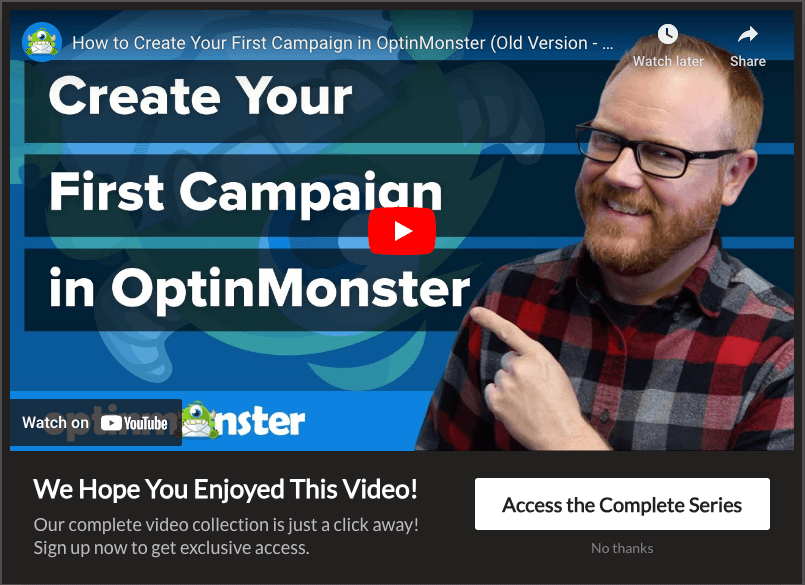 Show visitors a video in your popup as a preview of a video collection