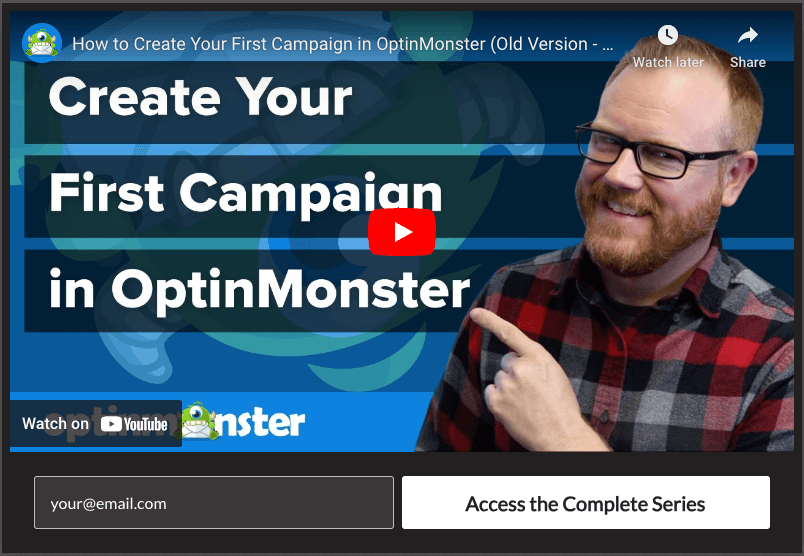 Collect an email address in exchange for access to the video collection.